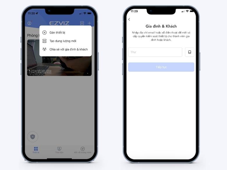 chia sẻ camera ezviz cho điện thoại thứ 2